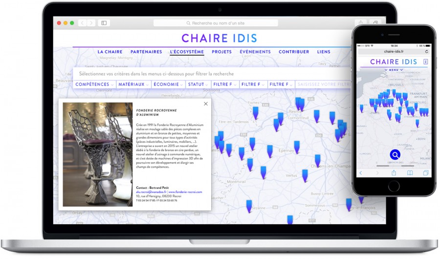 Chaire IDIS - cartographie - écosystème idis -  vue du projet - Esad de Reims -  Olaf Avenati