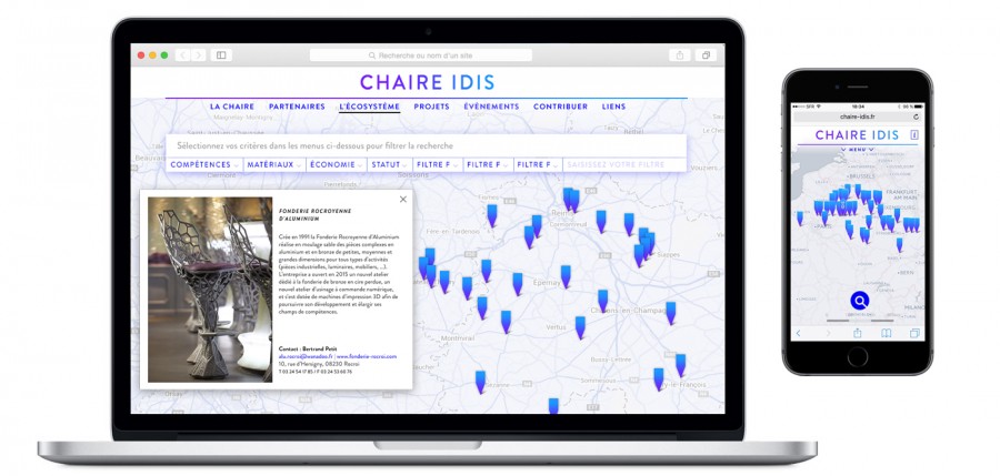 Chaire IDIS - cartographie - écosystème idis -  vue du projet - Esad de Reims -  Olaf Avenati